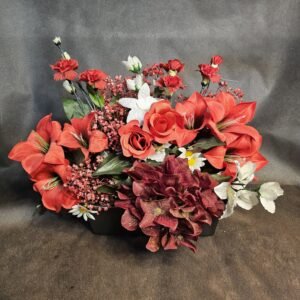 Lilium naranja clavel naranja rosas naranja margarita blanca hortencia